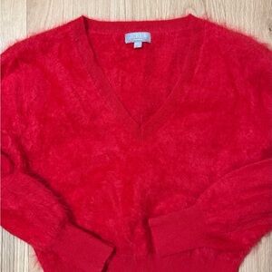 J. Crew Red Brushed Cashmere Sweater